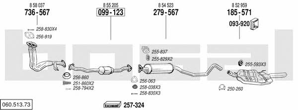 Bosal 060.513.73 Exhaust system 06051373