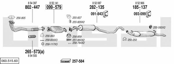 Bosal 060.515.60 Exhaust system 06051560 06051560 Bosal Exhaust system