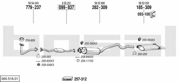 Bosal 060.518.01 Exhaust system 06051801