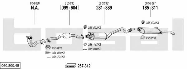 Bosal 060.800.45 Exhaust system 06080045
