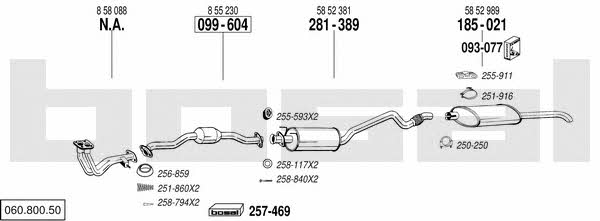 Bosal 060.800.50 Exhaust system 06080050
