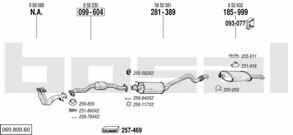 Bosal 060.800.60 Exhaust system 06080060