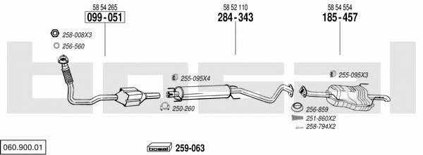 Bosal 060.900.01 Exhaust system 06090001