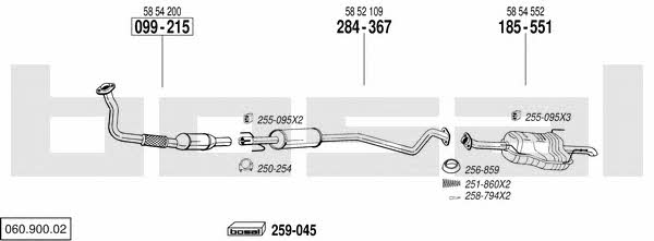 Bosal 060.900.02 Exhaust system 06090002 06090002 Bosal Exhaust system