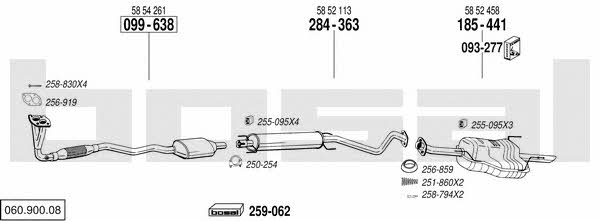  060.900.08 Exhaust system 06090008