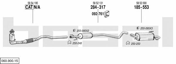 Bosal 060.900.15 Exhaust system 06090015 06090015 Bosal Exhaust system