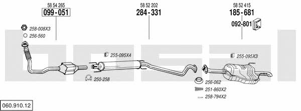 Bosal 060.910.12 Exhaust system 06091012 06091012 Bosal Exhaust system