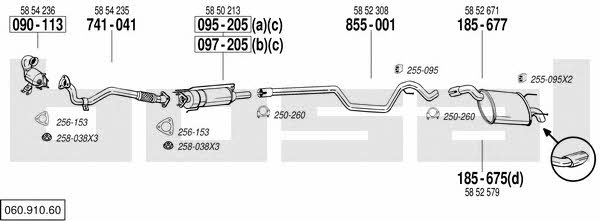  060.910.60 Exhaust system 06091060