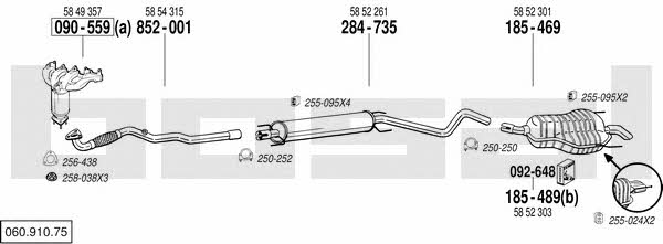 Bosal 060.910.75 Exhaust system 06091075