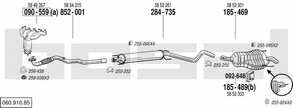 Bosal 060.910.85 Exhaust system 06091085