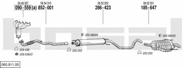 Bosal 060.911.05 Exhaust system 06091105