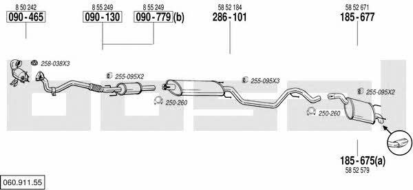 Bosal 060.911.55 Exhaust system 06091155