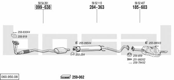Bosal 060.950.08 Exhaust system 06095008
