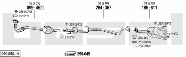  060.950.14 Exhaust system 06095014