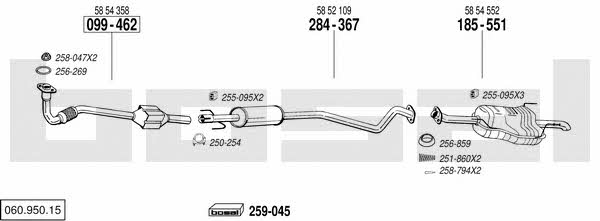  060.950.15 Exhaust system 06095015