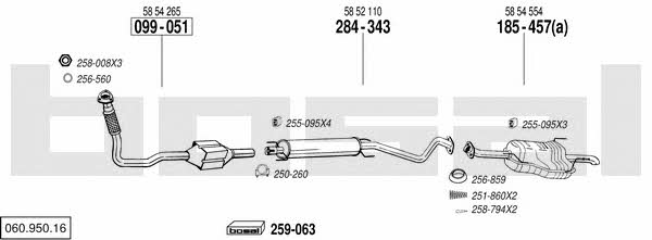 Bosal 060.950.16 Exhaust system 06095016