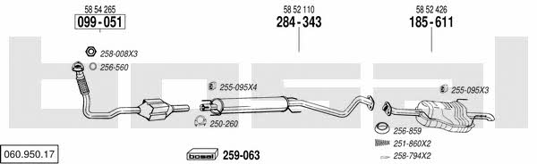 060.950.17 Exhaust system 06095017
