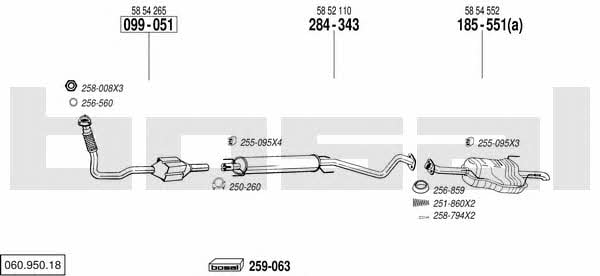  060.950.18 Exhaust system 06095018