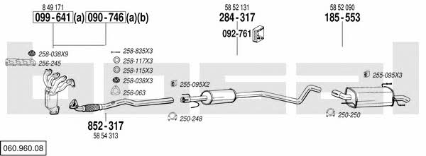 Bosal 060.960.08 Exhaust system 06096008