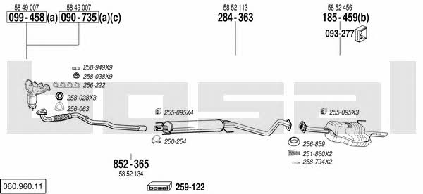 Bosal 060.960.11 Exhaust system 06096011