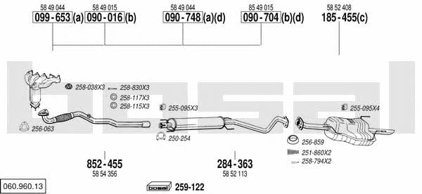 Bosal 060.960.13 Exhaust system 06096013