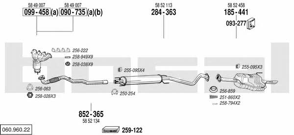Bosal 060.960.22 Exhaust system 06096022