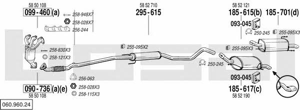 Bosal 060.960.24 Exhaust system 06096024