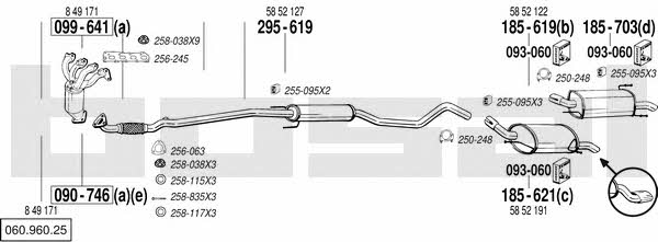 Bosal 060.960.25 Exhaust system 06096025