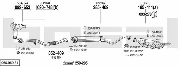 Bosal 060.960.31 Exhaust system 06096031