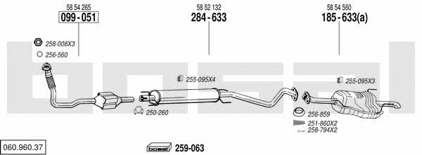 Bosal 060.960.37 Exhaust system 06096037