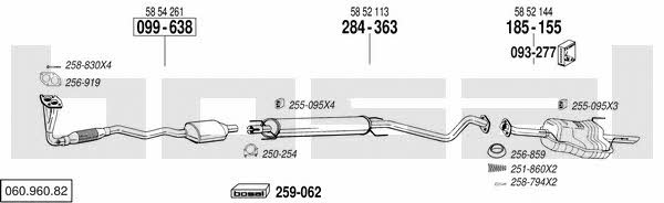 Bosal 060.960.82 Exhaust system 06096082