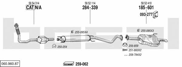 Bosal 060.960.87 Exhaust system 06096087