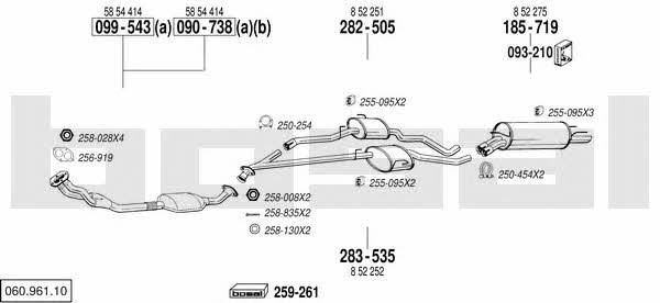 Bosal 060.961.10 Exhaust system 06096110