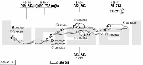  060.961.11 Exhaust system 06096111