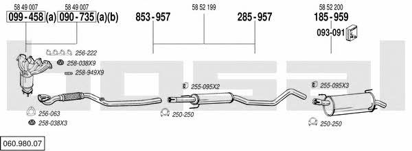 Bosal 060.980.07 Exhaust system 06098007