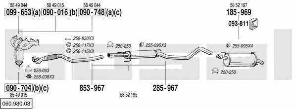 Bosal 060.980.08 Exhaust system 06098008