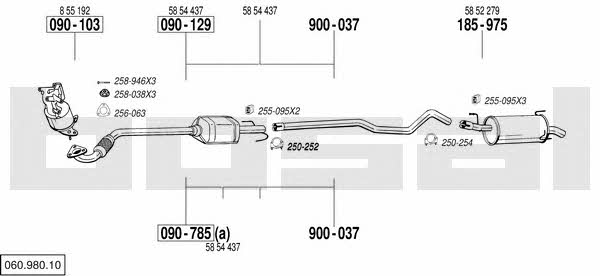  060.980.10 Exhaust system 06098010