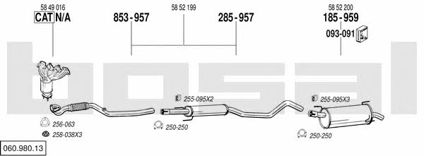 Bosal 060.980.13 Exhaust system 06098013
