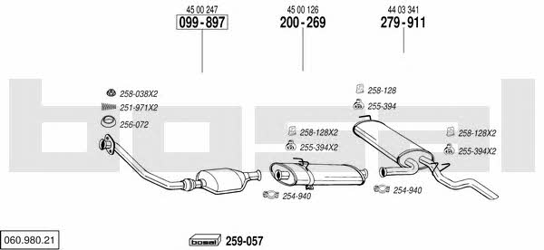Bosal 060.980.21 Exhaust system 06098021