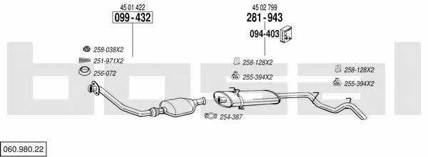 Bosal 060.980.22 Exhaust system 06098022