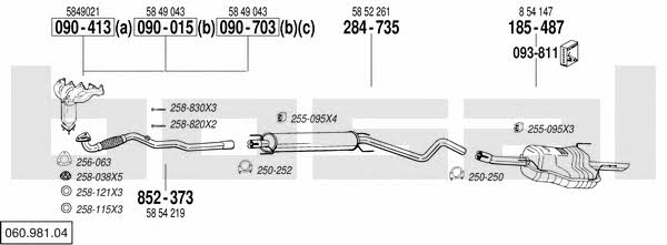  060.981.04 Exhaust system 06098104