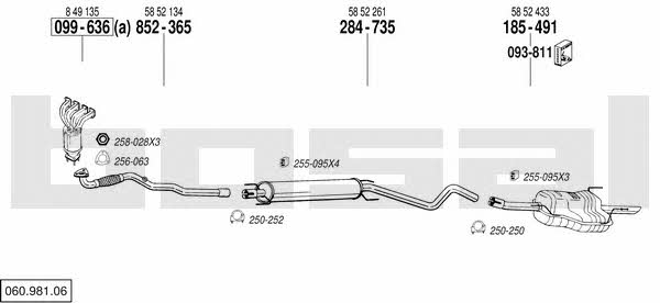 Bosal 060.981.06 Exhaust system 06098106 06098106 Bosal Exhaust system