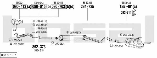  060.981.07 Exhaust system 06098107
