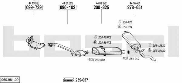  060.981.09 Exhaust system 06098109