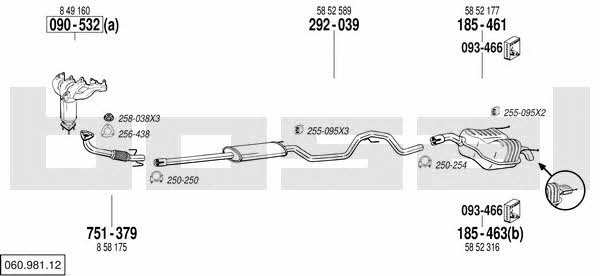  060.981.12 Exhaust system 06098112