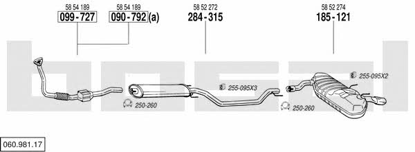  060.981.17 Exhaust system 06098117