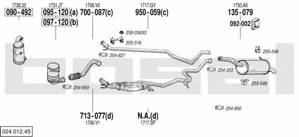 Bosal 024.012.45 Exhaust system 02401245