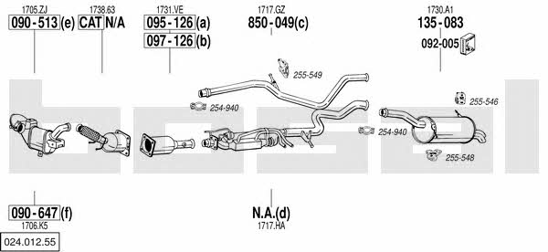 Bosal 024.012.55 Exhaust system 02401255