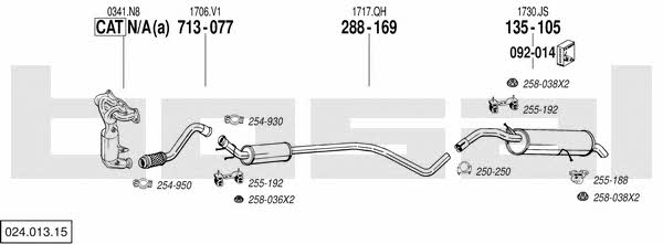 Bosal 024.013.15 Exhaust system 02401315