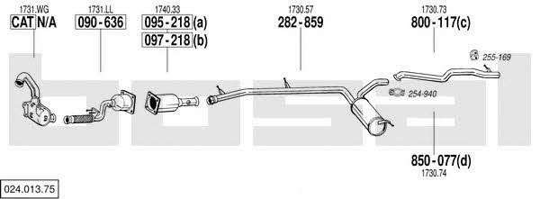 Bosal 024.013.75 Exhaust system 02401375